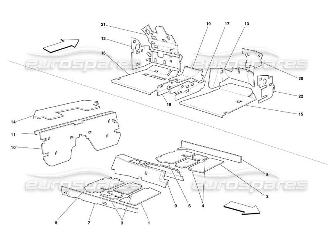 ferrari 575 superamerica aislamientos del habitáculo -válido para gd- esquema de piezas