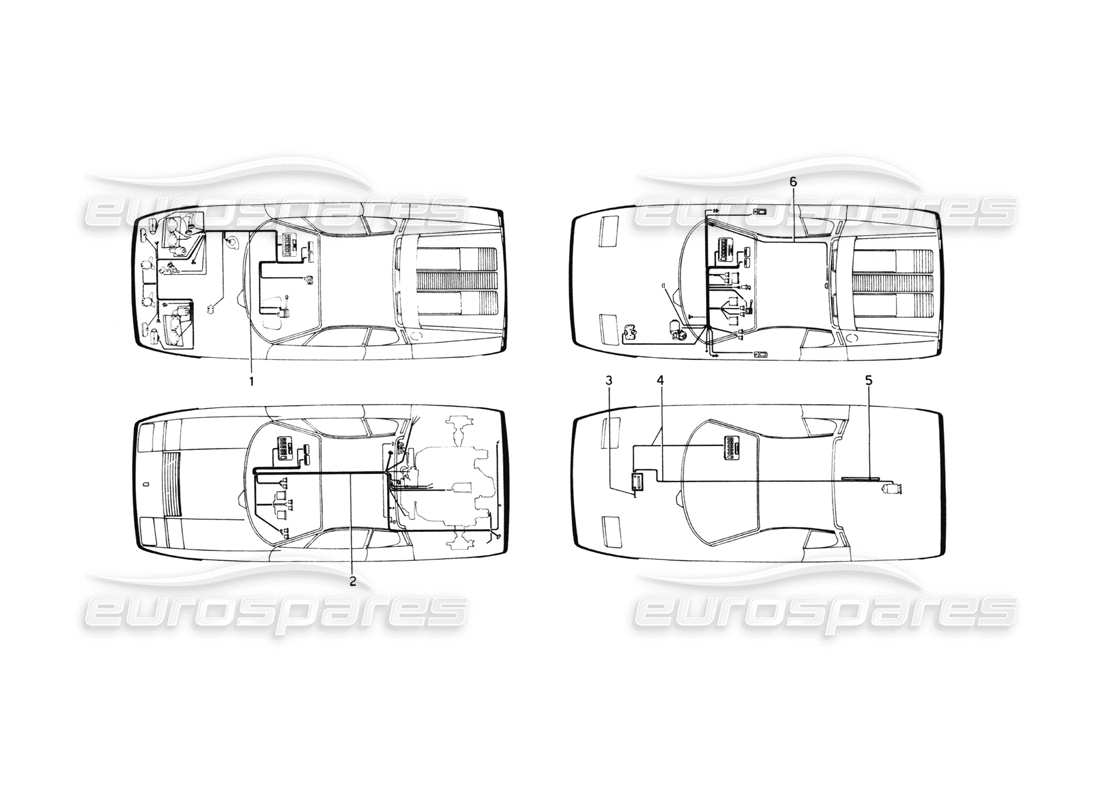 ferrari 512 bb sistema eléctrico diagrama de piezas
