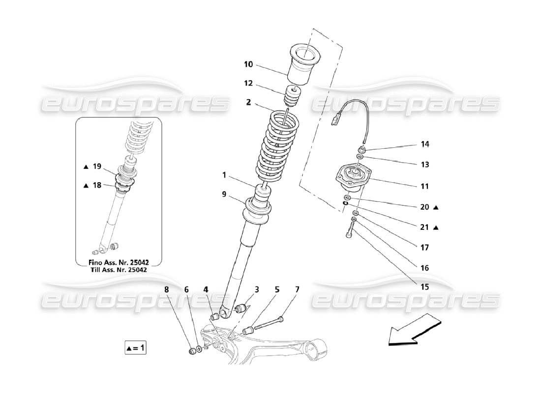 maserati qtp. (2006) 4.2 piezas de suspensión delantera diagrama de piezas