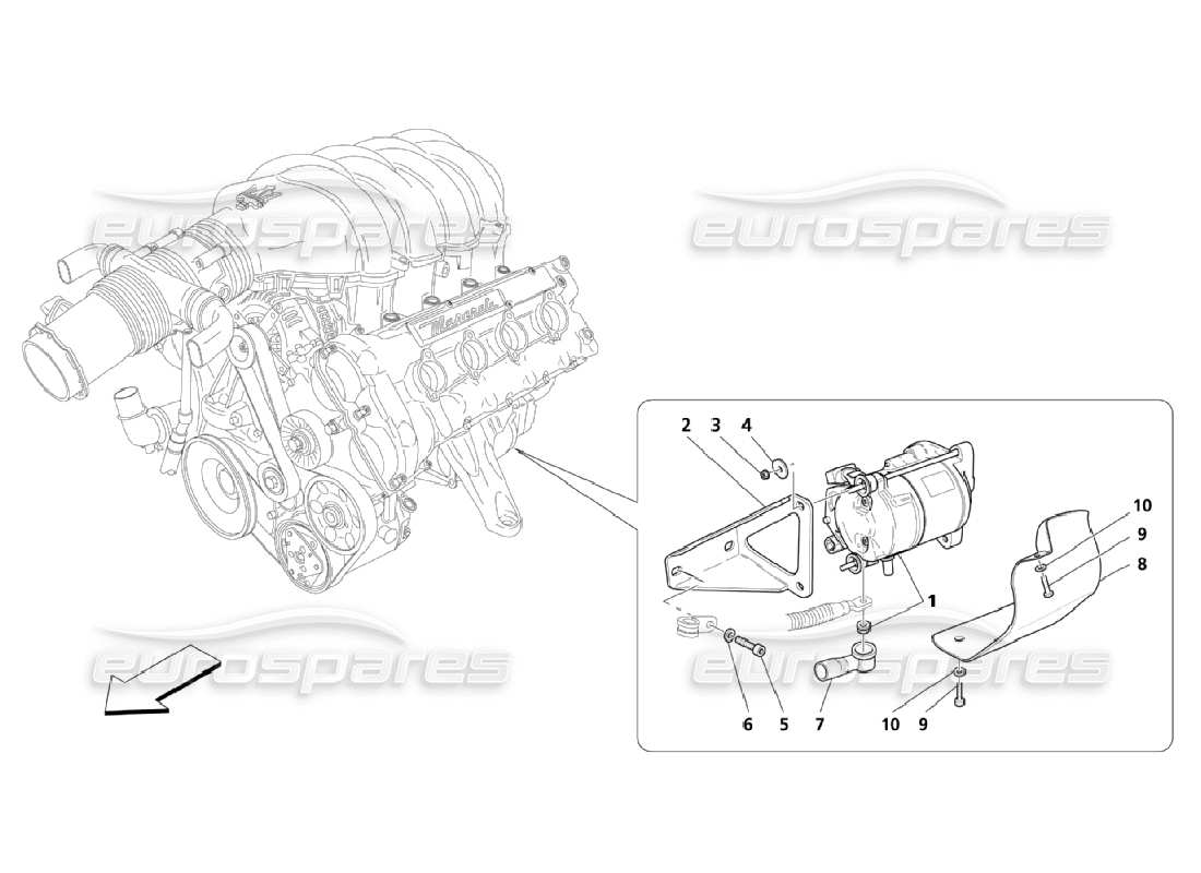 maserati qtp. (2006) 4.2 control electrónico: arranque del motor diagrama de piezas