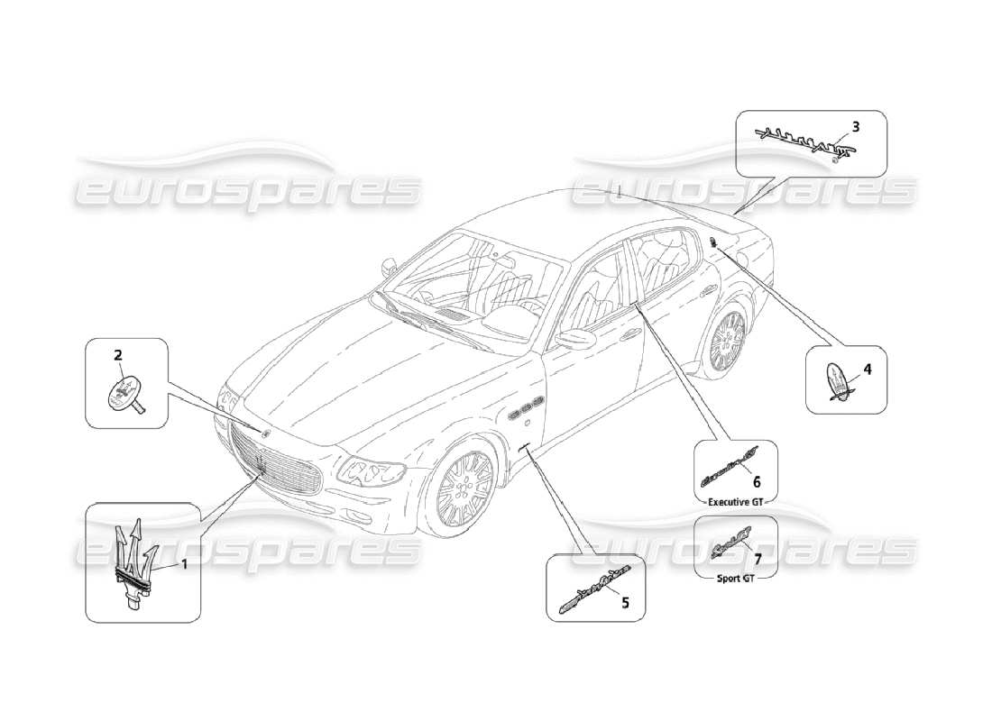 maserati qtp. (2006) 4.2 marcas y símbolos diagrama de piezas