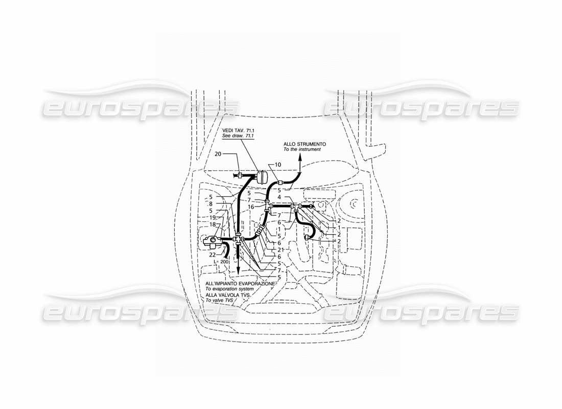 maserati ghibli 2.8 (abs) diagrama de piezas del sistema de vacío (transmisión izquierda)