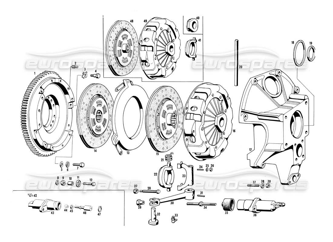 maserati ghibli 4.7 / 4.9 diagrama de piezas del embrague