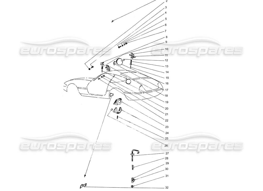 ferrari 365 gtb4 daytona (coachwork) diagrama de piezas de la tapa de llenado de combustible