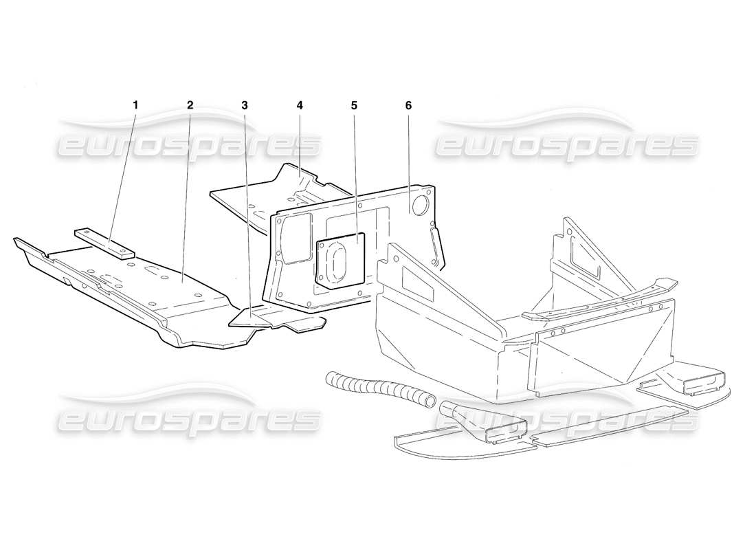 lamborghini diablo vt (1994) paneles de piso con marco (válido para la versión rh d. - abril 1994) diagrama de piezas