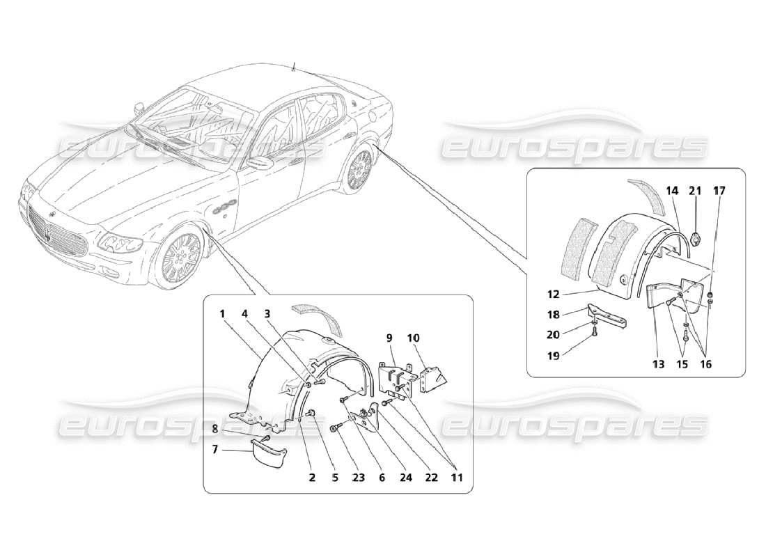 un diagrama de piezas del catálogo de piezas maserati qtp. (2006) 4.2