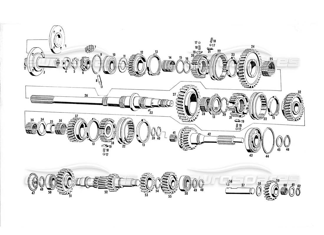 un diagrama de piezas del catálogo de piezas maserati indy 4.2