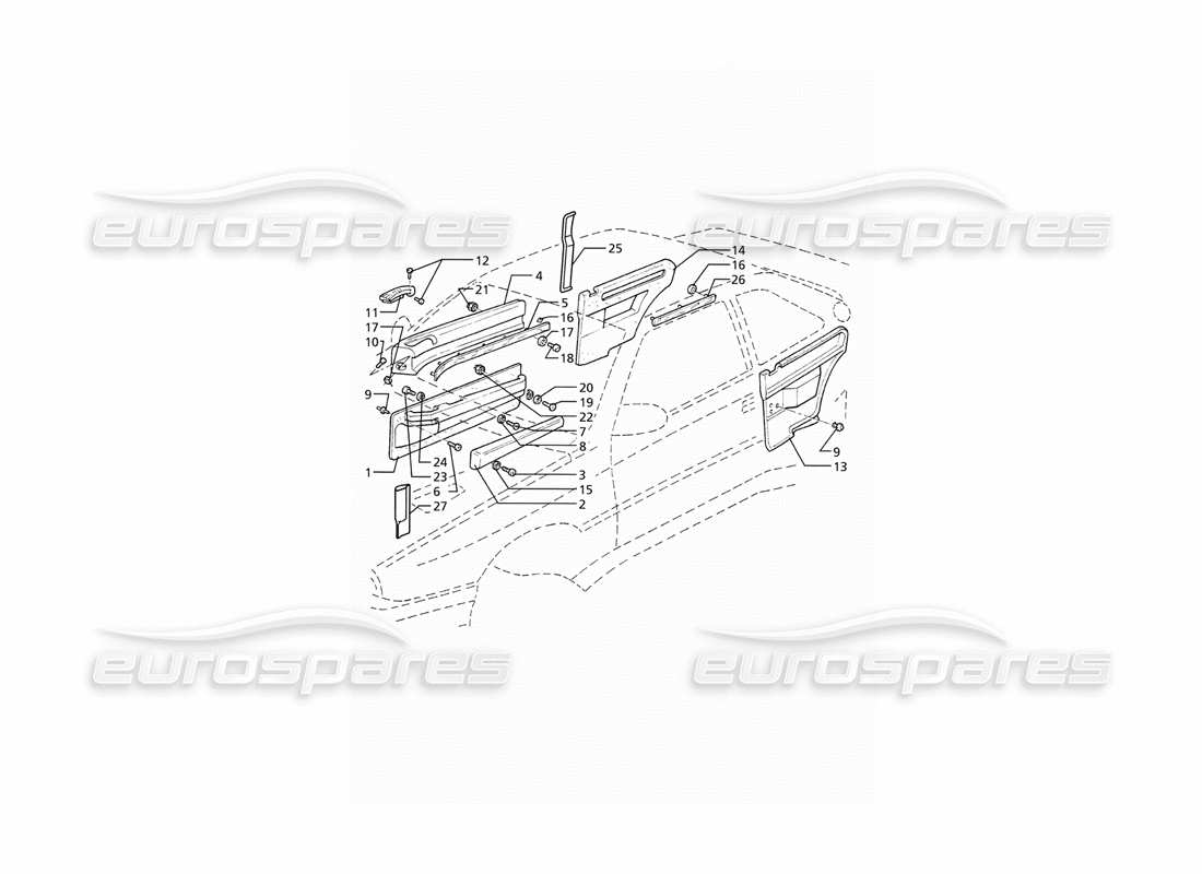 un diagrama de piezas del catálogo de piezas maserati ghibli 2.8 (abs)