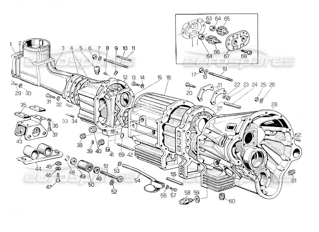 un diagrama de piezas del catálogo de piezas lamborghini countach lp400