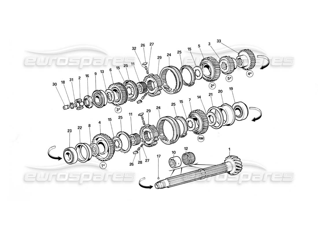 un diagrama de piezas del catálogo de piezas ferrari testarossa