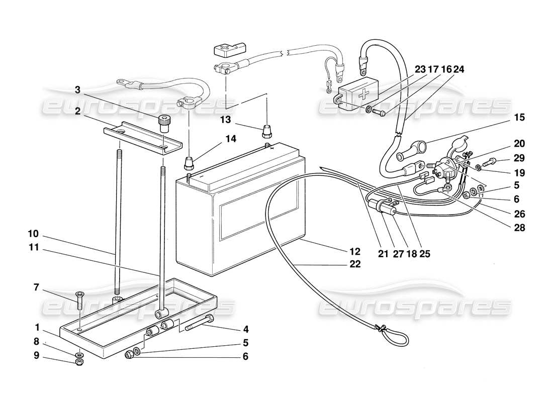 un diagrama de piezas del catálogo de piezas ferrari 348 challenge (1995)