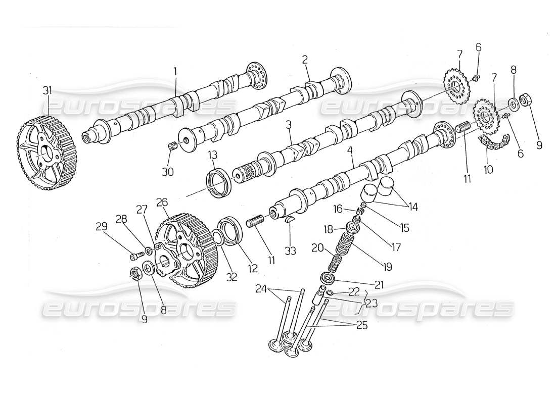 un diagrama de piezas del catálogo de piezas maserati 2.24v
