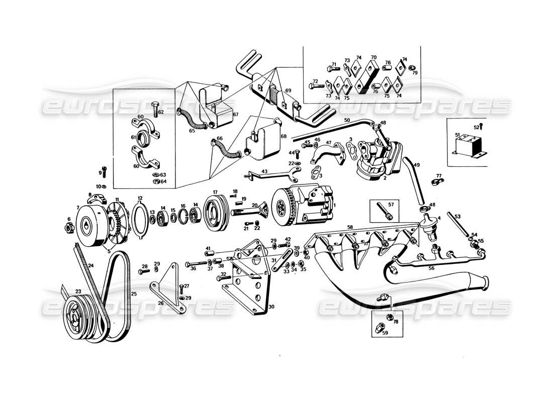 un diagrama de piezas del catálogo de piezas maserati bora (usa variants)