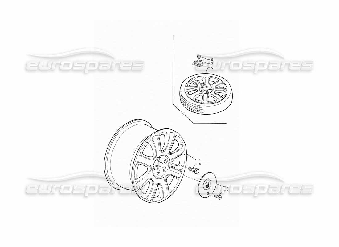un diagrama de piezas del catálogo de piezas maserati qtp v6 (1996)