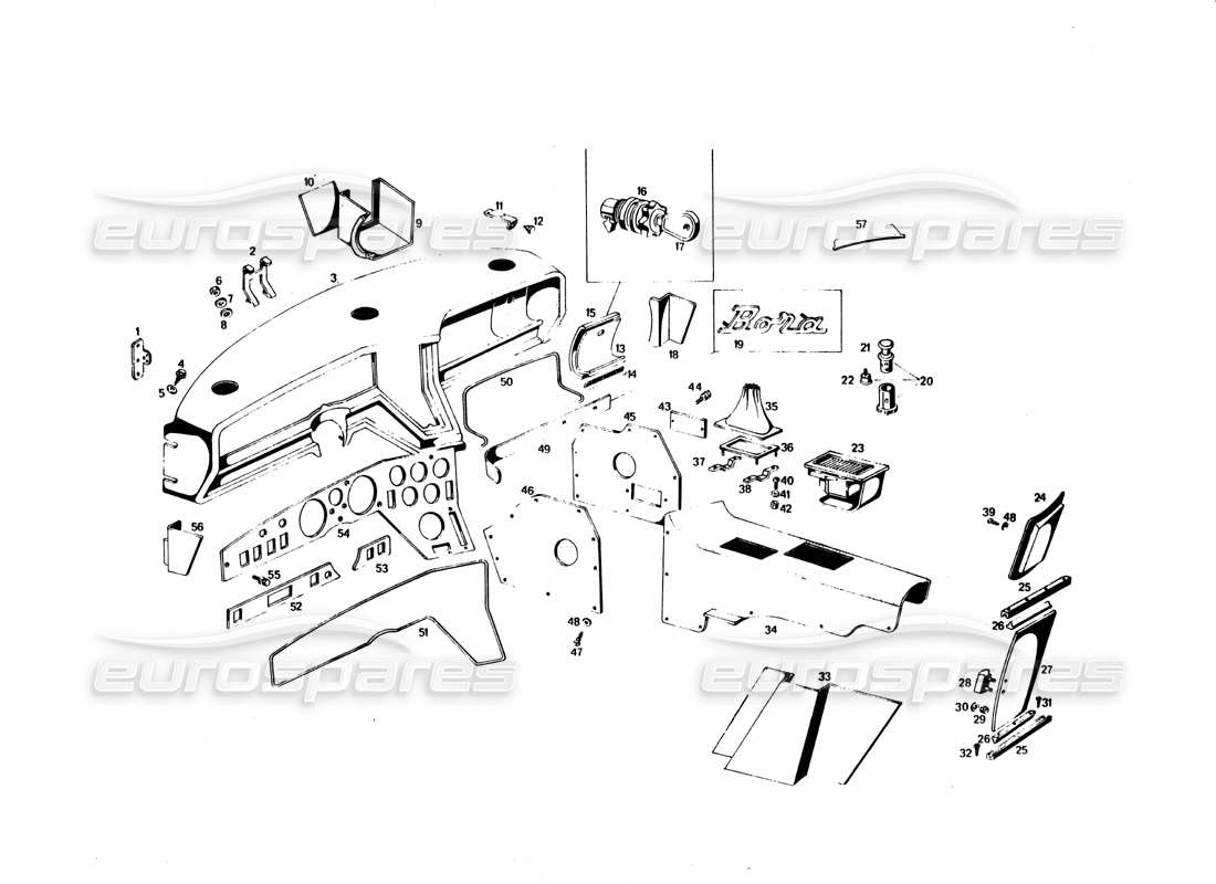 un diagrama de piezas del catálogo de piezas maserati bora