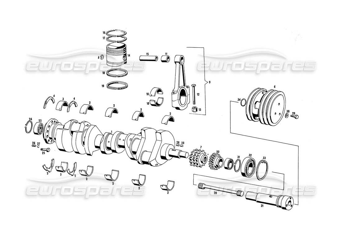 un diagrama de piezas del catálogo de piezas maserati indy 4.2