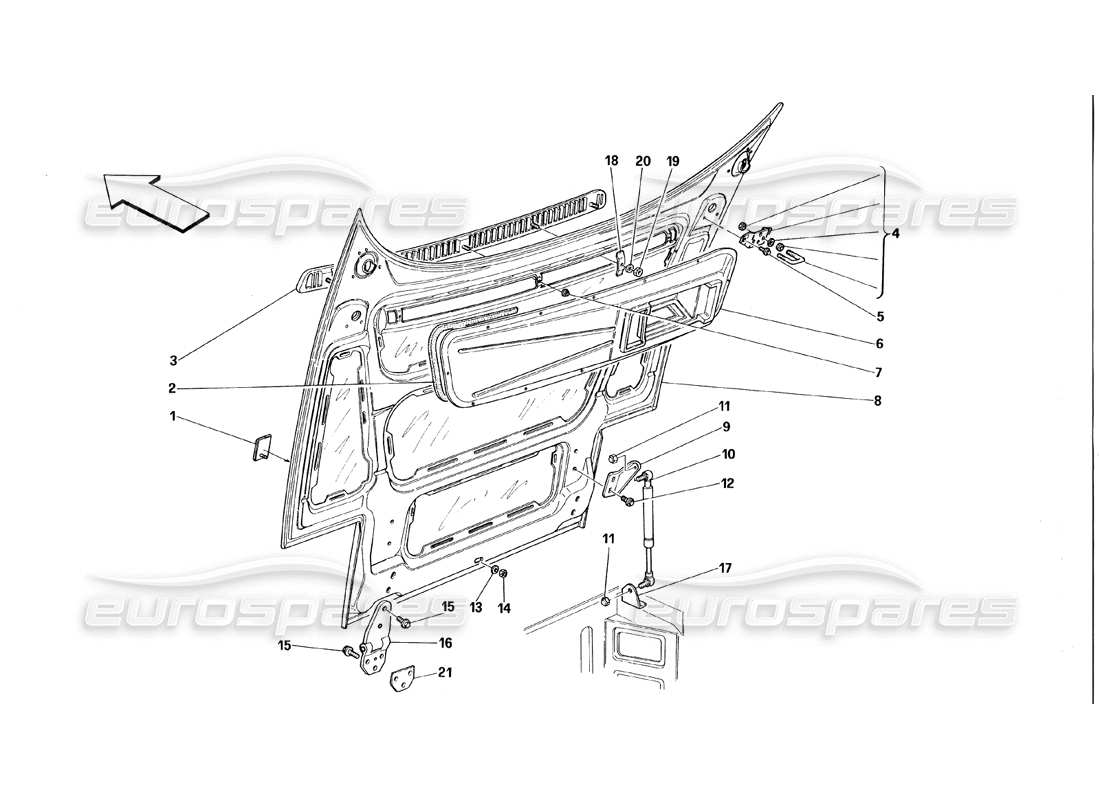 un diagrama de piezas del catálogo de piezas ferrari 348 (1993) tb / ts