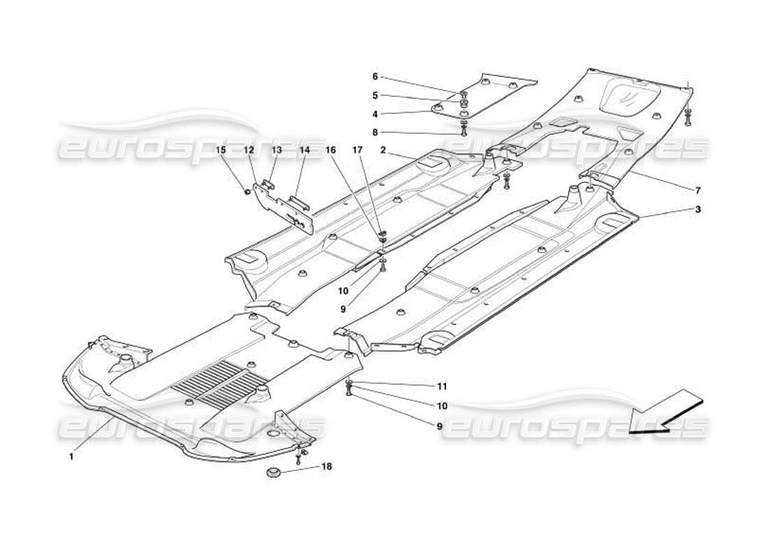 un diagrama de piezas del catálogo de piezas ferrari 550 barchetta