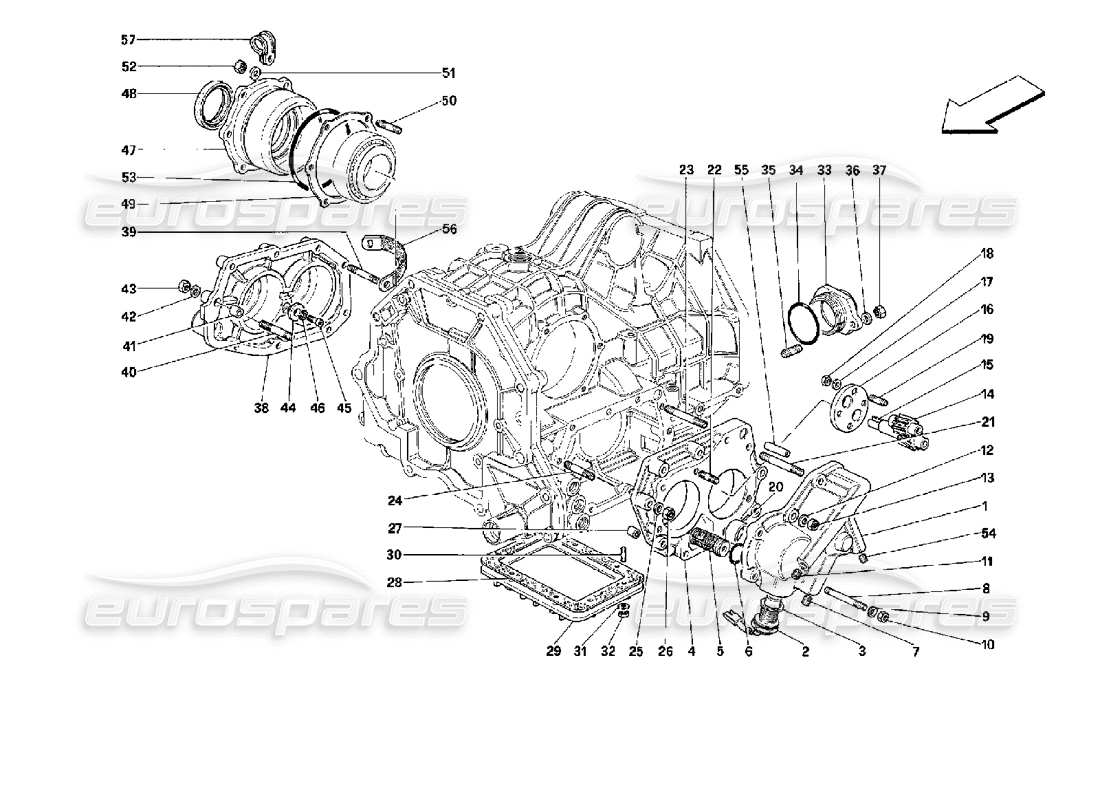 un diagrama de piezas del catálogo de piezas ferrari mondial 3.4 t coupe/cabrio
