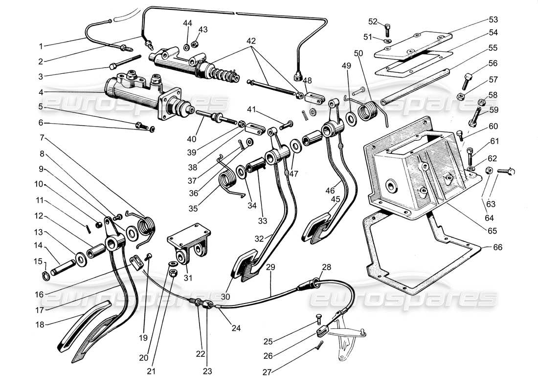 un diagrama de piezas del catálogo de piezas lamborghini espada