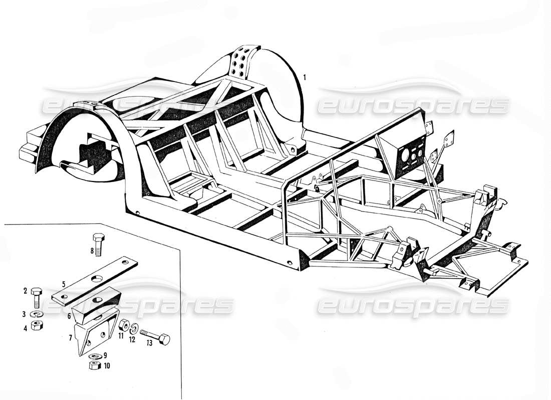 un diagrama de piezas del catálogo de piezas maserati mistral