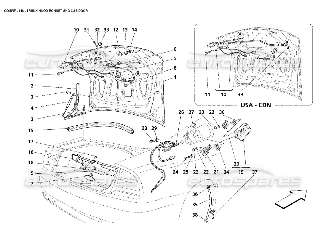 diagrama de pieza que contiene el número de pieza 384700127