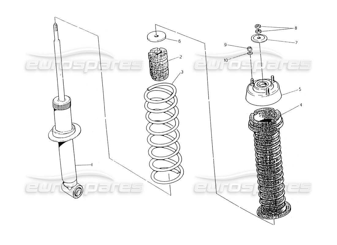 un diagrama de piezas del catálogo de piezas Maserati 418 / 4.24v / 430
