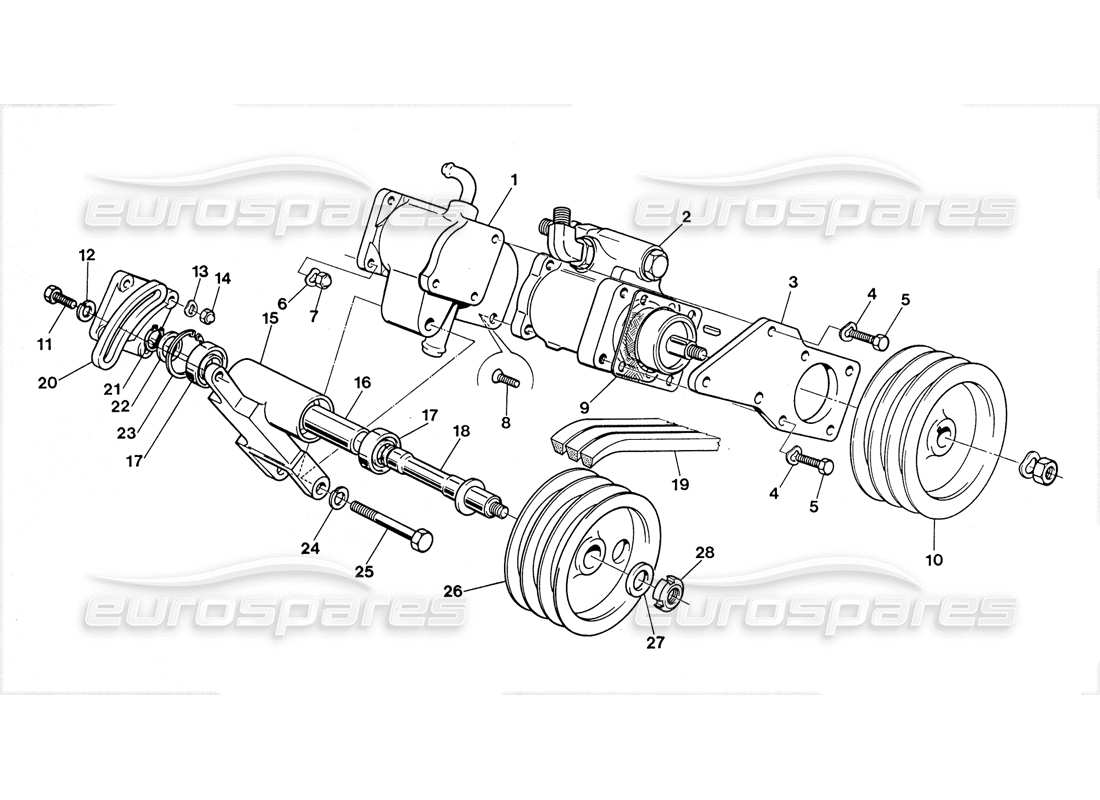 un diagrama de piezas del catálogo de piezas lamborghini lm002 (1988)