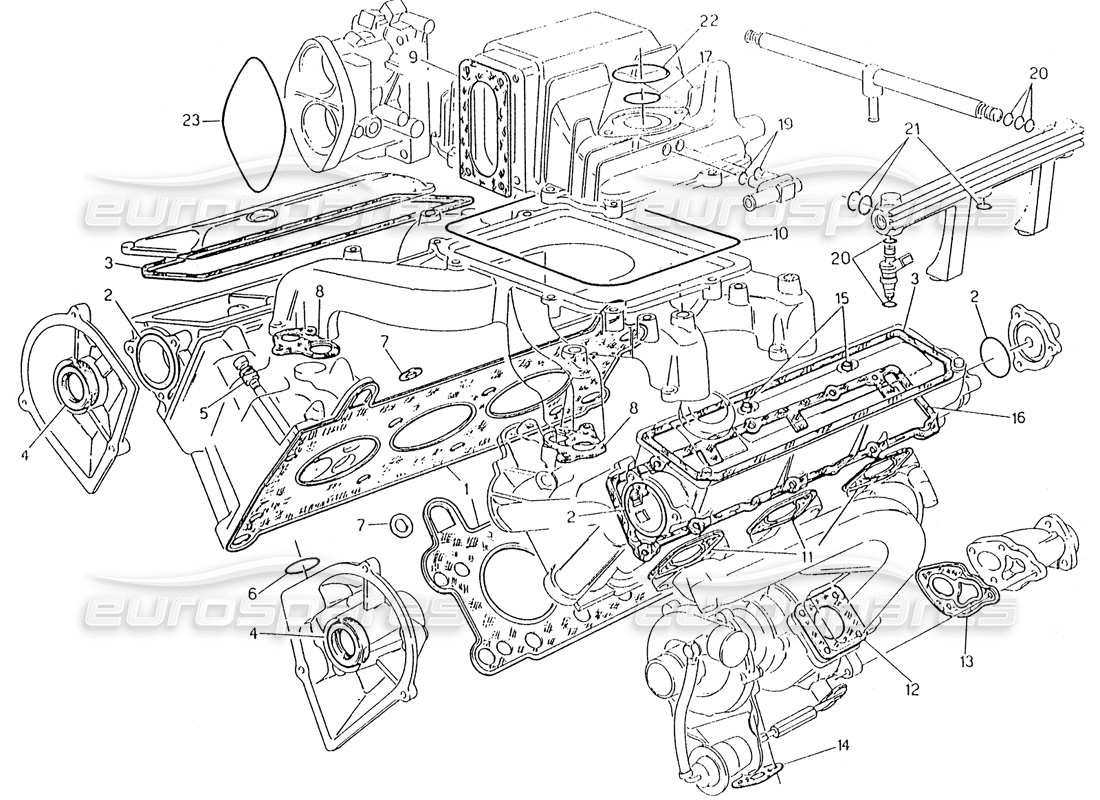un diagrama de piezas del catálogo de piezas maserati karif 2.8