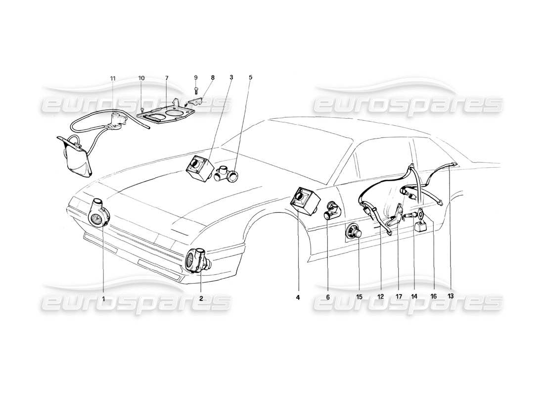 un diagrama de piezas del catálogo de piezas ferrari 400i (1983 mechanical)