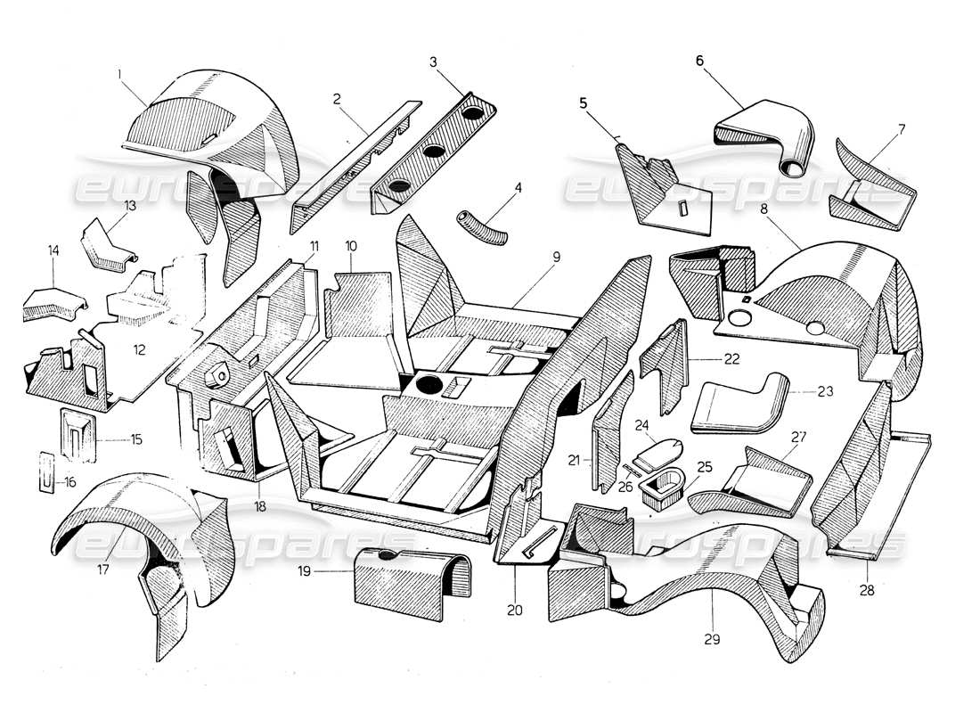 un diagrama de piezas del catálogo de piezas lamborghini countach lp400