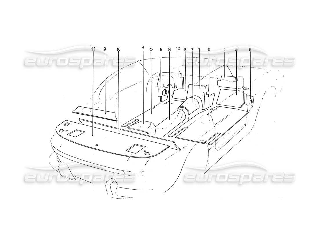 un diagrama de piezas del catálogo de piezas ferrari 330 gtc / 365 gtc (coachwork)