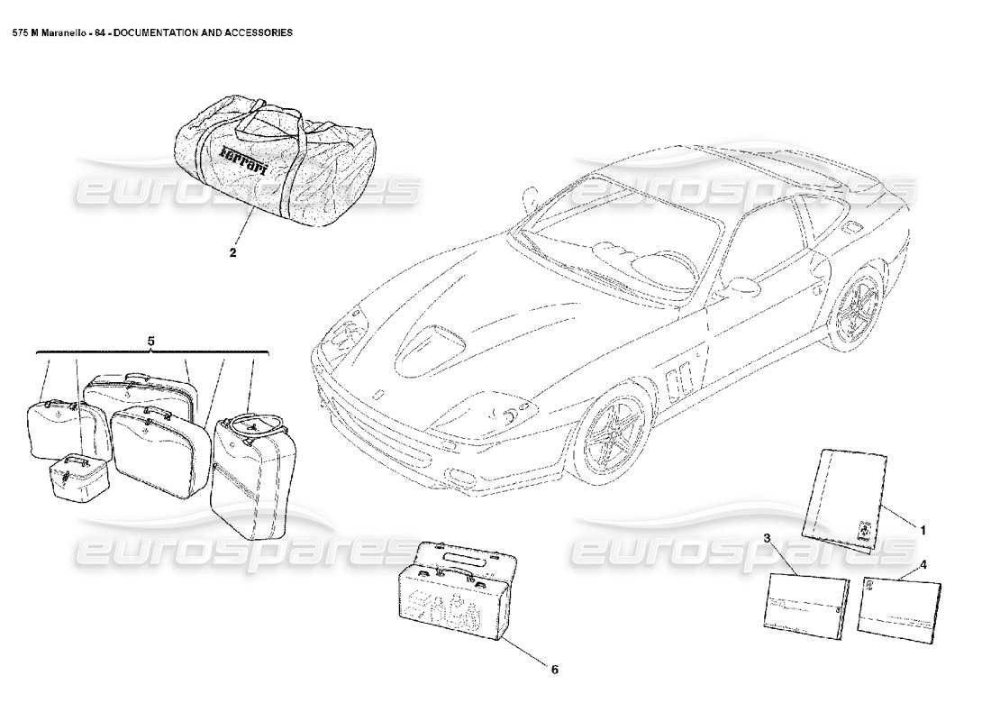 un diagrama de piezas del catálogo de piezas ferrari 575m maranello
