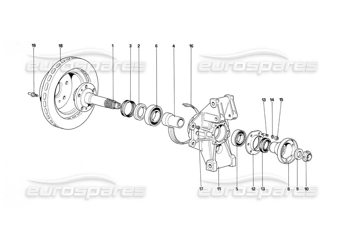 un diagrama de piezas del catálogo de piezas Ferrari Testarossa (1990)