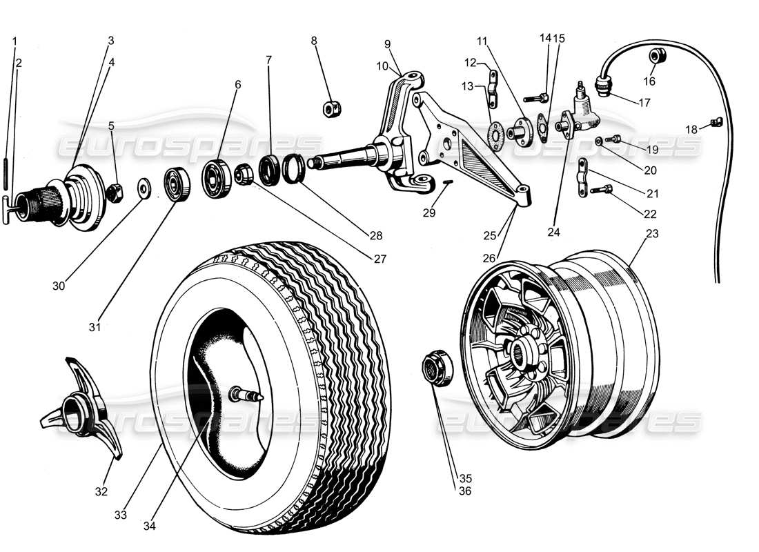 lamborghini espada buje delantero serie i diagrama de piezas