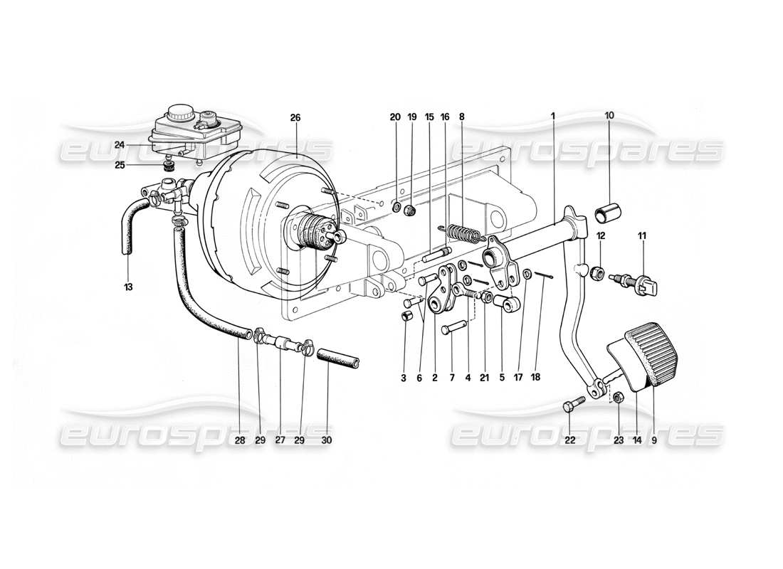 ferrari 412 (mechanical) control hidráulico de frenos - 412 m. lhd diagrama de piezas