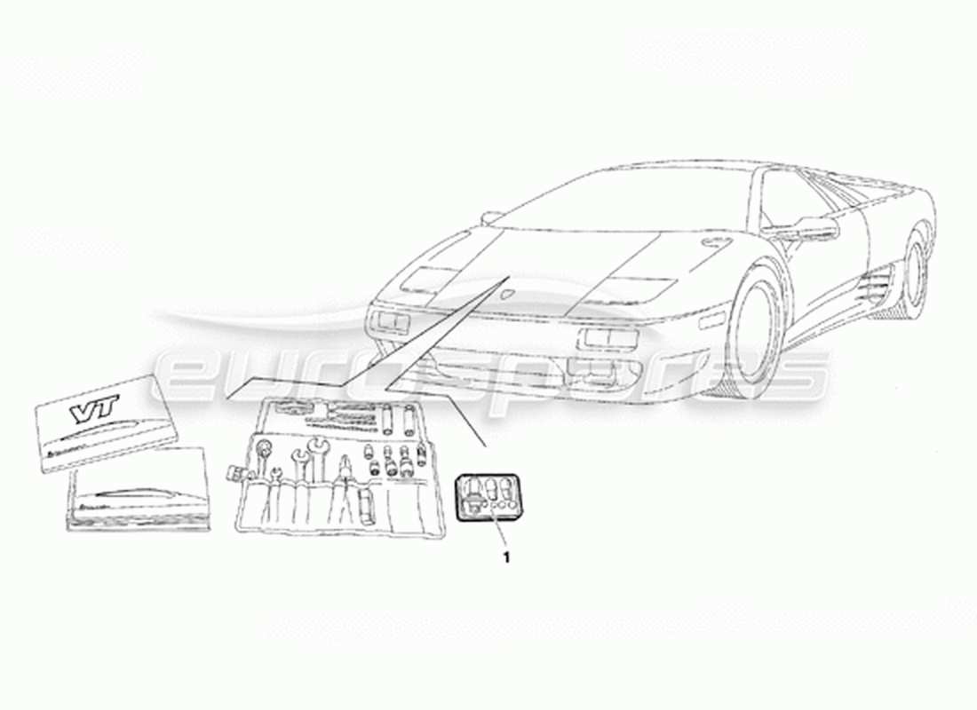 lamborghini diablo vt (1994) accesorios (válido para la versión de canadá: 1994 de abril) diagrama de piezas