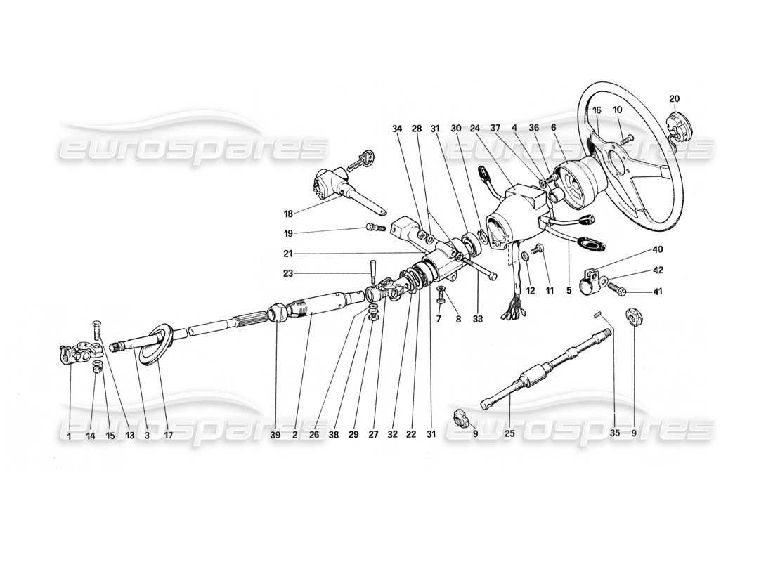 ferrari 400 gt (mechanical) diagrama de piezas de los controles de dirección
