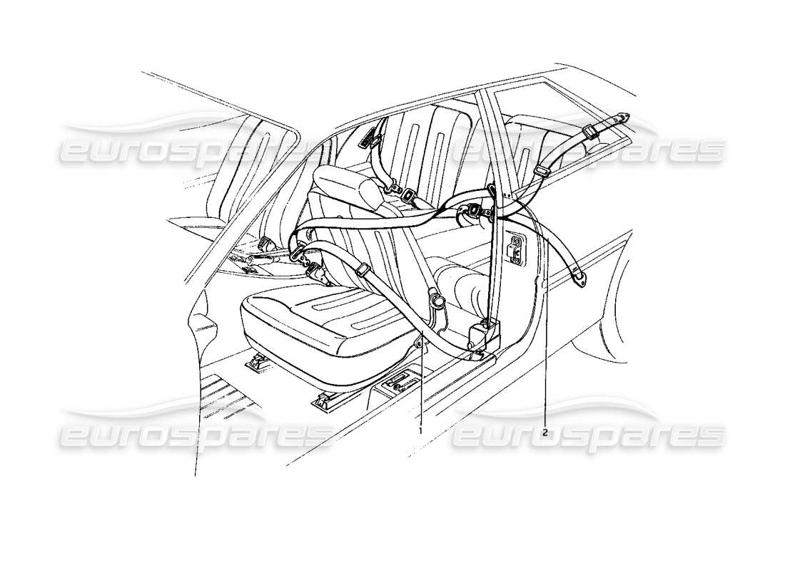 ferrari 400 gt (mechanical) cinturones de seguridad diagrama de piezas