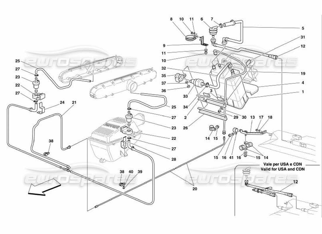 ferrari 575 superamerica diagrama de piezas del dispositivo antievaporación