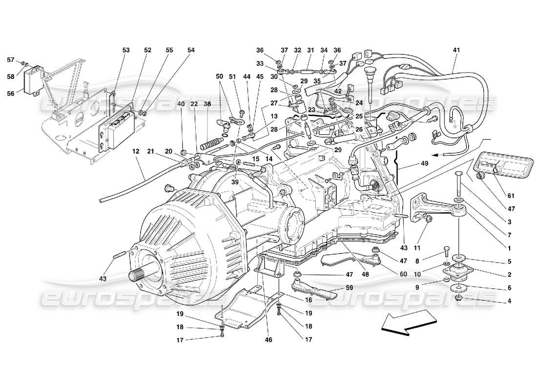 ferrari 456 gt/gta caja de cambios completa -válido para 456 diagrama de piezas de gta