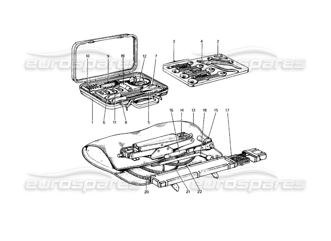 ferrari 400 gt (mechanical) herramienta - diagrama de piezas del kit