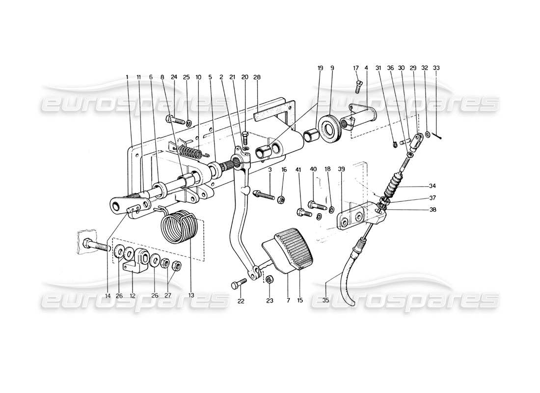 ferrari 400 gt (mechanical) diagrama de piezas del control de liberación del embrague (400 gt)
