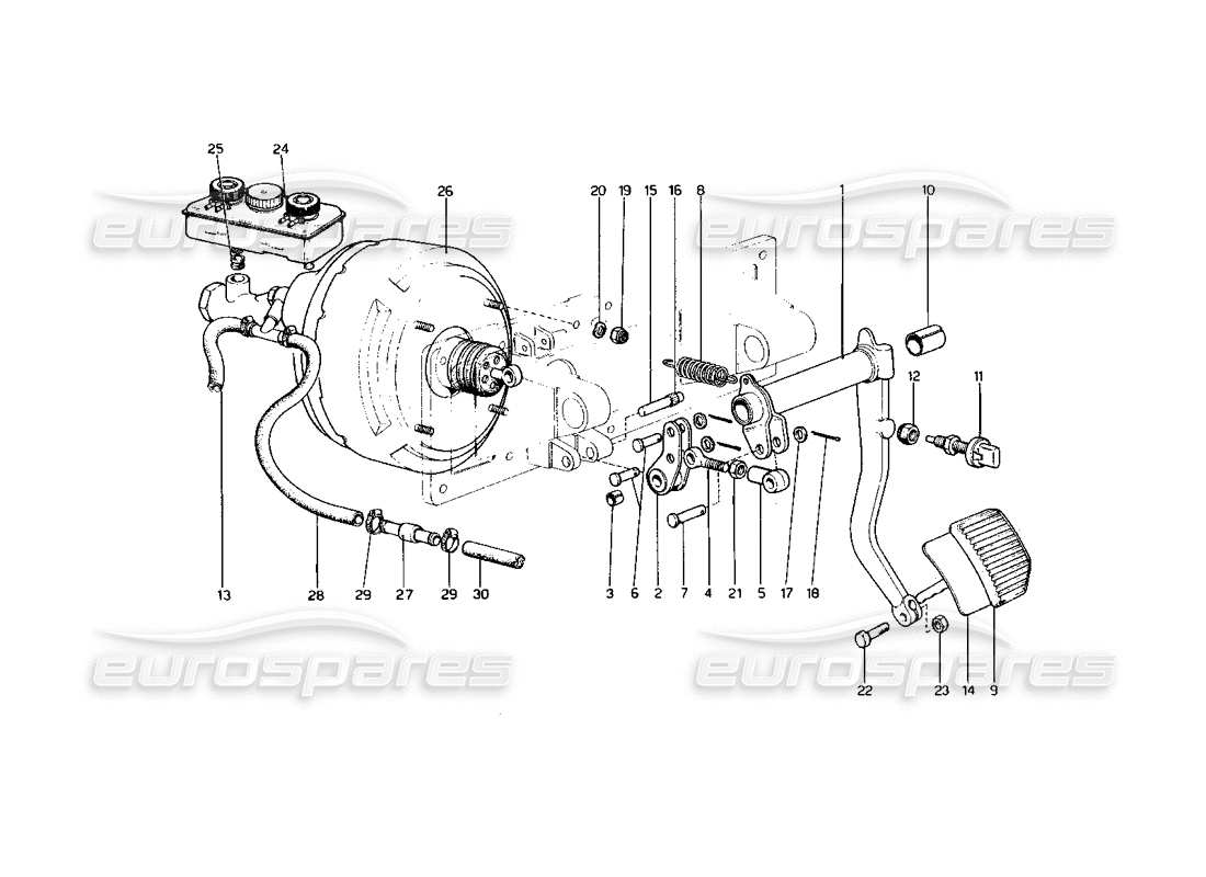 ferrari 400 gt (mechanical) diagrama de piezas de transmisión hidráulica de frenos (400 gt)