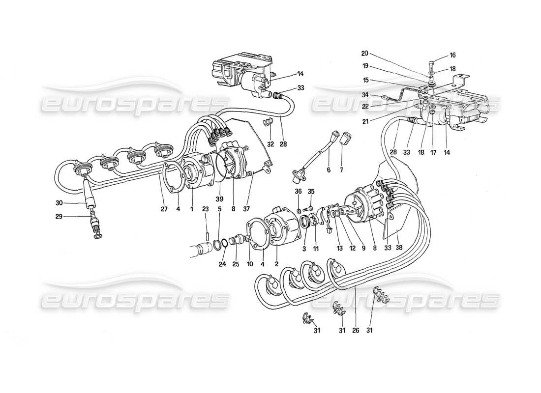 ferrari 288 gto encendido del motor diagrama de piezas