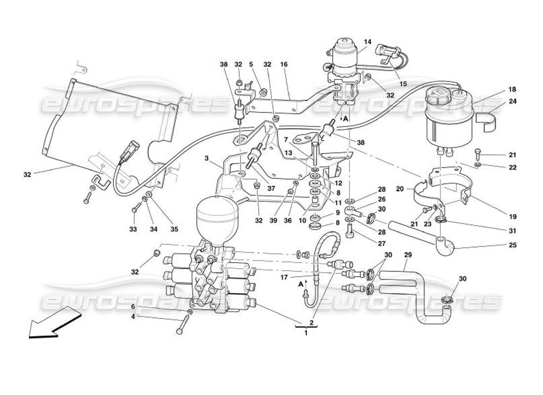 ferrari 575 superamerica unidad de potencia y tanque -válido para f1- diagrama de piezas