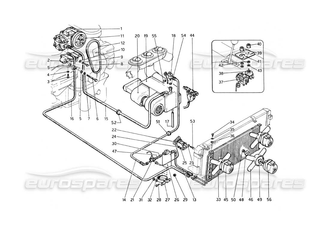 ferrari 512 bb sistema de aire acondicionado diagrama de piezas