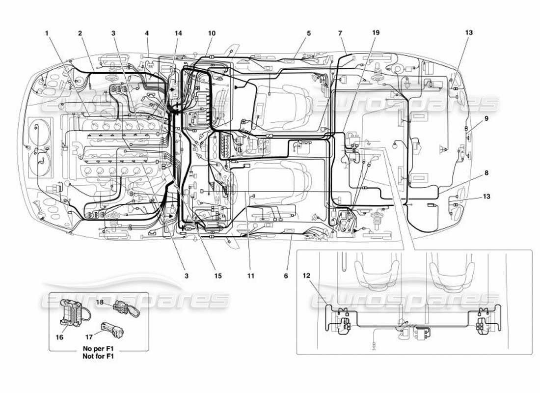 ferrari 575 superamerica diagrama de piezas del sistema eléctrico