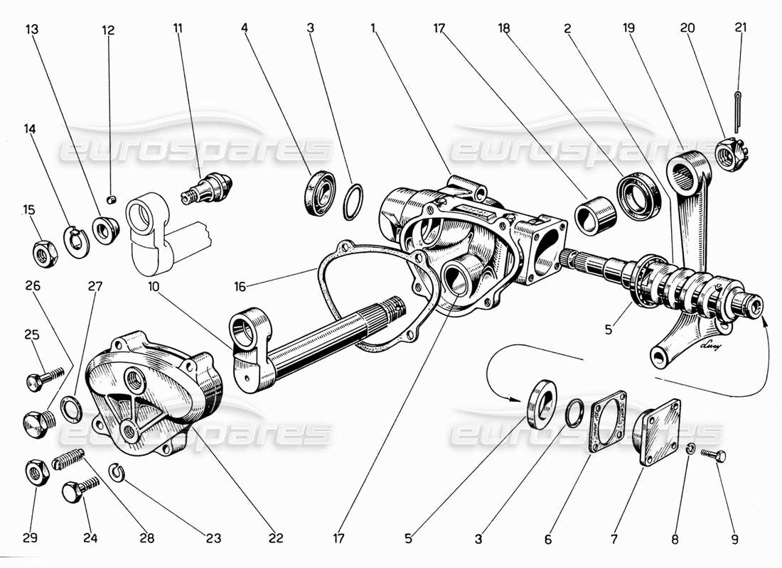 ferrari 330 gt 2+2 caja de dirección diagrama de piezas