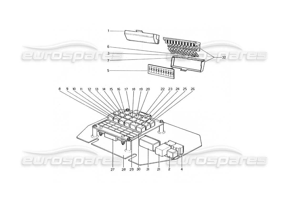 ferrari 400 gt (mechanical) diagrama de piezas del sistema eléctrico, fusibles y relés